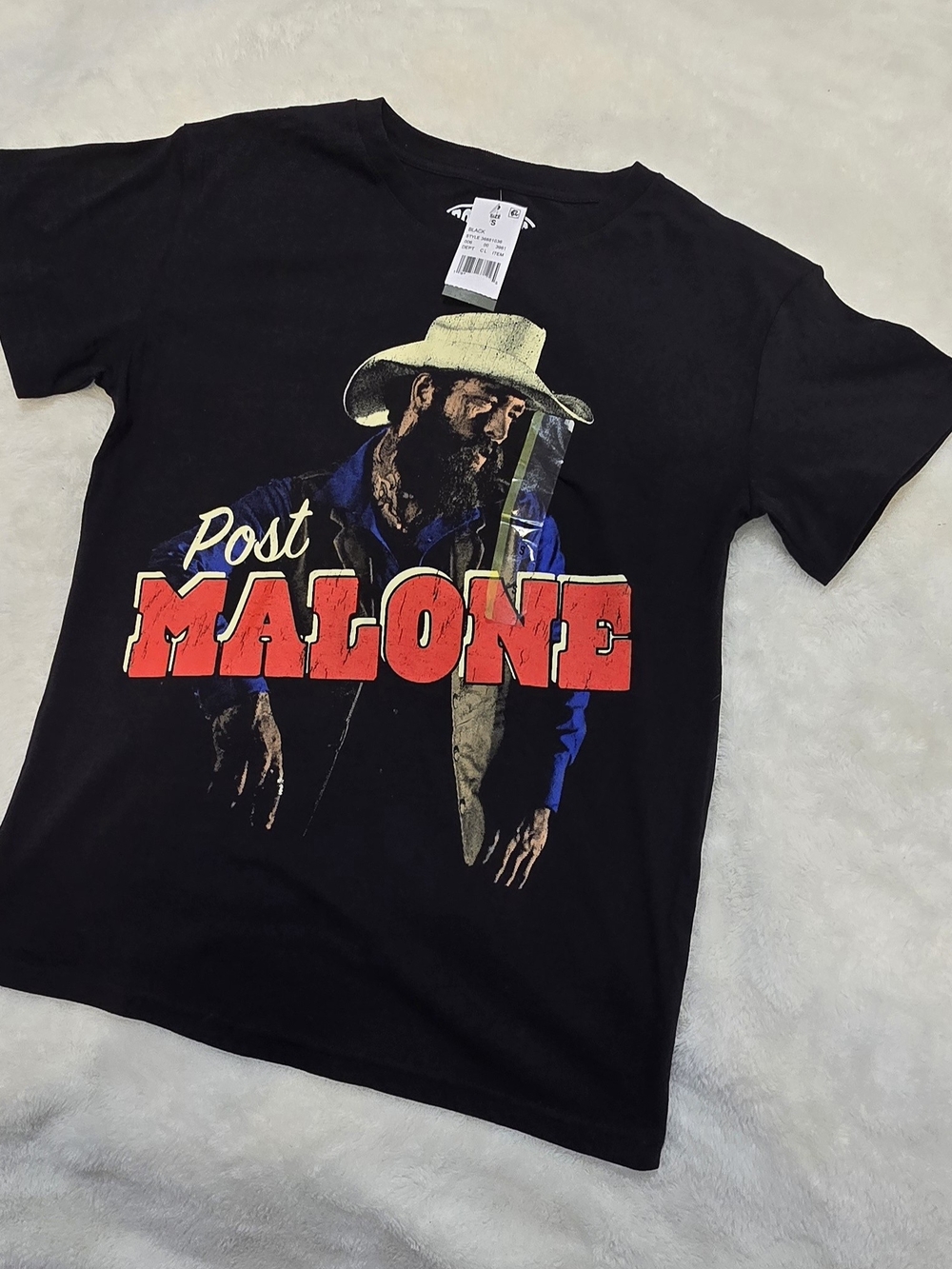 NWT Post Malone Country Cowboy Graphic T-Shirt Black Size Small - Posty Co Offic